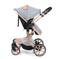 Großhandel maßgeschneiderte Luxus -Modesicherheit Stabilität Baby Kinderwagen mit Kissenwaschable und Mesh Dachlight